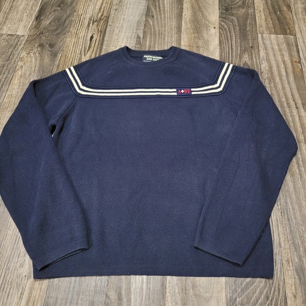 Abercrombie & Fitch Stripe Muscle Knit Pullover Sweater Men’s XL Winter